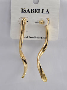 TWISTED METAL EARRINGS GOLD ( 242412 G )