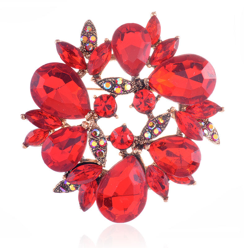 RED Rhinestone Circular Brooch/PENDANT ( 1124 RED ) – Ohmyjewelry.com