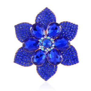 CRYSTAL FLOWER BROOCH ( 1459 SAP )