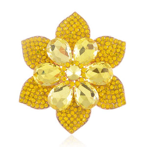 Gold Brooch YELLOW Stones ( 1459 YLW )