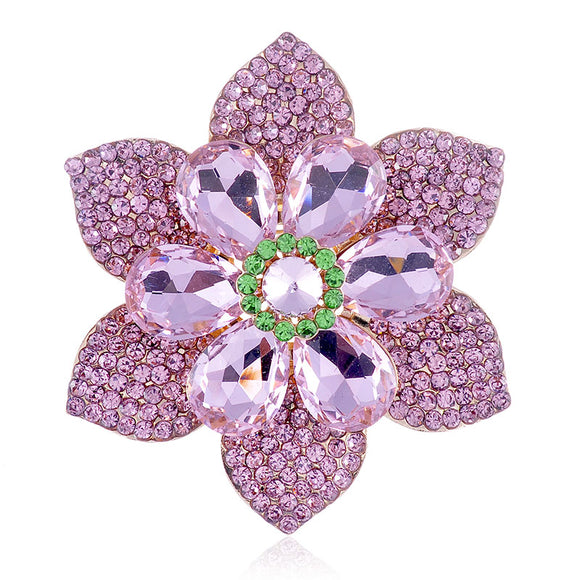 Gold Brooch Pink Green Stones ( 1459 PNG )