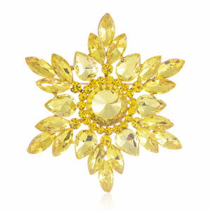 GOLD BROOCH YELLOW STONES ( 1467 YLW )