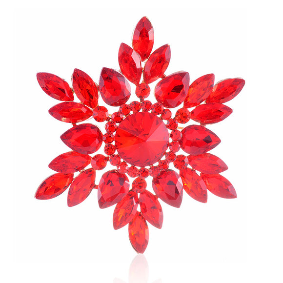 GOLD BROOCH RED STONES ( 1467 RED )