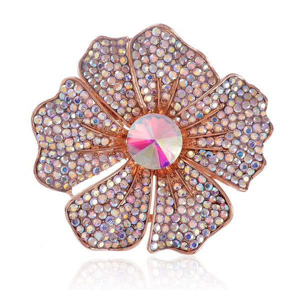 GOLD AB FLOWER BROOCH ( 1480 GAB )