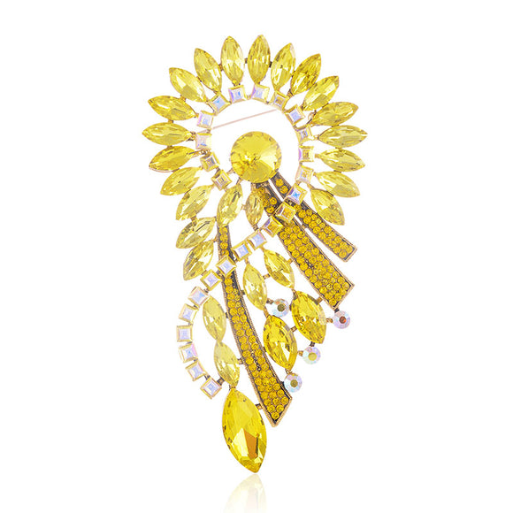 YELLOW EXTRA LARGE BROOCH ( 1517 YLW )