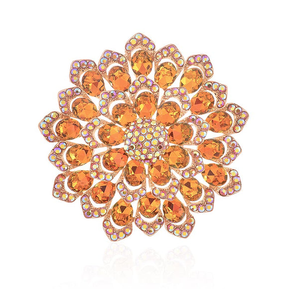 LARGE CRYSTAL FLOWER PIN ( 1528 LCTX )