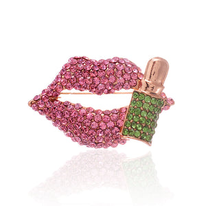 CRYSTAL LIP BROOCH ( 1537 PNG )