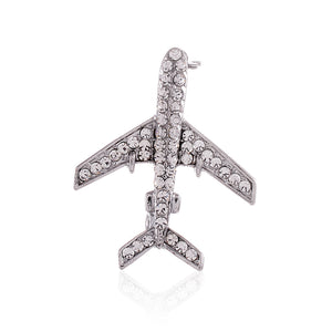 CRYSTAL AIRPLANE BROOCH ( 1542 SCL )