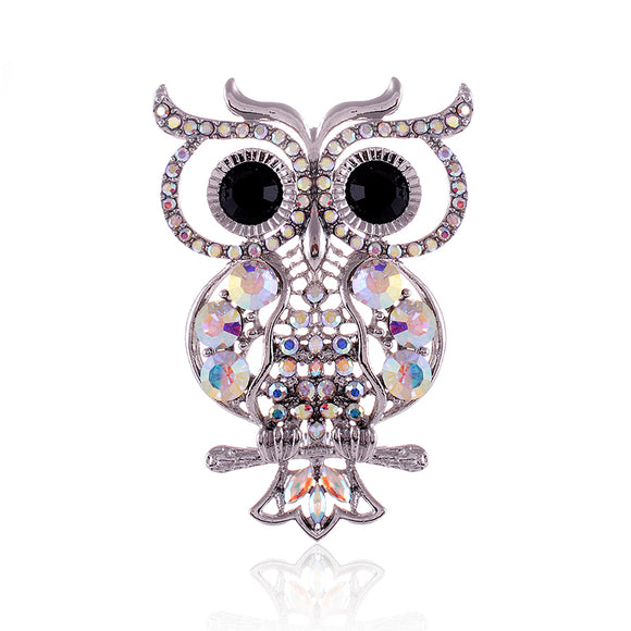 CRYSTAL OWL PIN ( 1547 SAB )