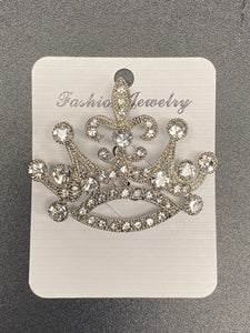 Silver Crystal Crown Pin ( 1548 SCL )