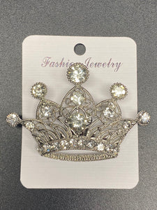 Silver Crystal Crown Pin ( 1549 SCL )