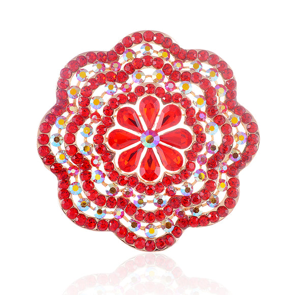 Large Crystal Flower Pin ( 1575 RED )