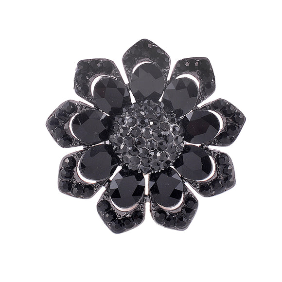 FLOWER BROOCH BLACK ( 1582 JET )