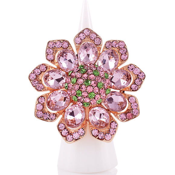 FLOWER BROOCH PINK AD GREEN  ( 1582 PNG )