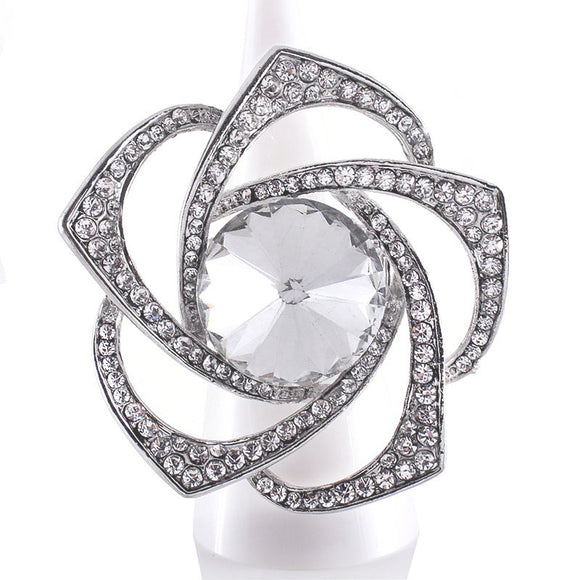SILVER CLEAR BROOCH PIN ( 1584 SCL )