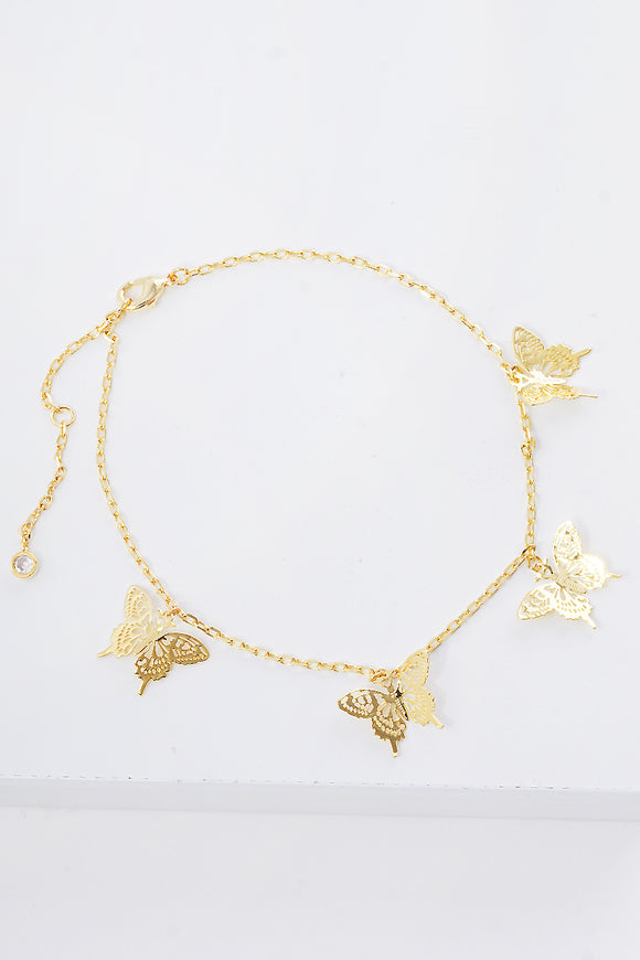 GOLD DIPPED BUTTERFLY ANKLET ( 1742 G )