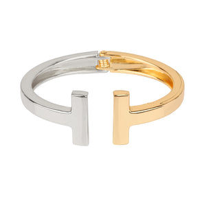 SILVER GOLD T BANGLE ( 2028 GNR )