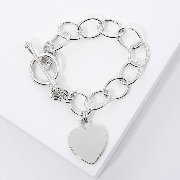 SILVER BRACELET HEART ( 2857 R )