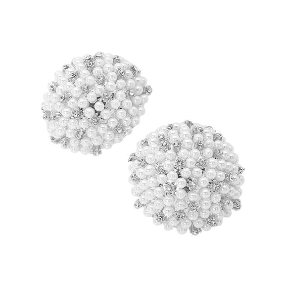 WHITE PEARL EARRINGS ( 0570 3WH )