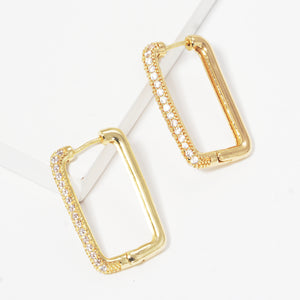 GOLD DIPPED CZ STONE EARRINGS ( 2594 GCR )