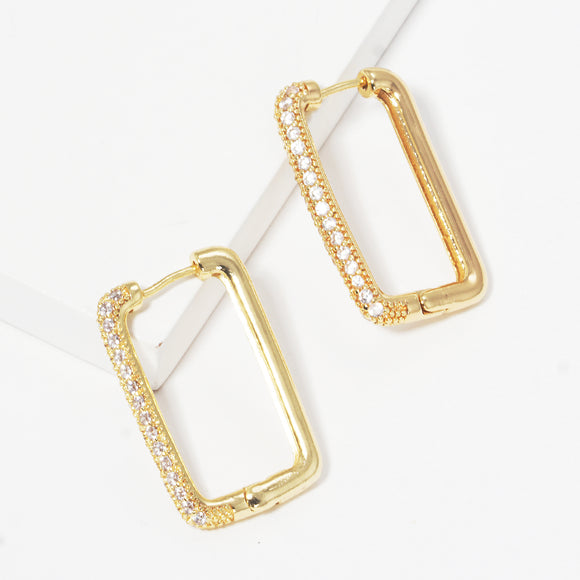 GOLD DIPPED CZ STONE EARRINGS ( 2594 GCR )