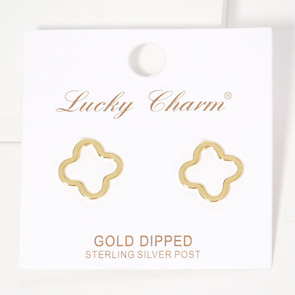 GOLD DIPPED QUATREFOIL EARRINGS ( 2642 G )