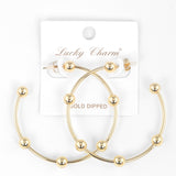 WHITE GOLD DIPPED HOOP EARRINGS ( 2706 R )