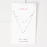 WHITE GOLD DIPPED CZ NECKLACE ( 1097 RCR )