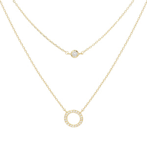 GOLD DIPPED CZ NECKLACE ( 1097 GCR )