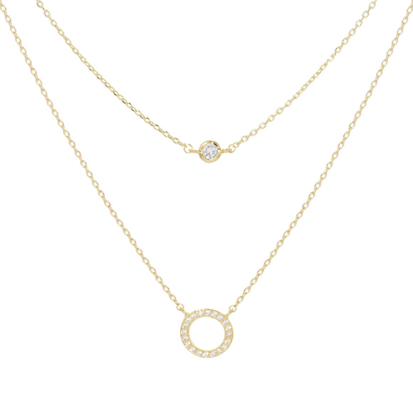 GOLD DIPPED CZ NECKLACE ( 1097 GCR )