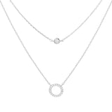 WHITE GOLD DIPPED CZ NECKLACE ( 1097 RCR )