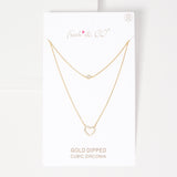 GOLD DIPPED CZ HEART NECKLACE ( 1105 GCR )