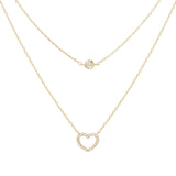 GOLD DIPPED CZ HEART NECKLACE ( 1105 GCR )