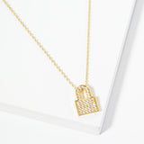 GOLD DIPPED LOCK CHARM NECKLACE ( 1118 GCR )