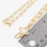 GOLD DIPPED NECKLACE CLEAR CZ STONES ( 1729 GCR )