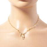 GOLD DIPPED NECKLACE CLEAR CZ STONES ( 1729 GCR )