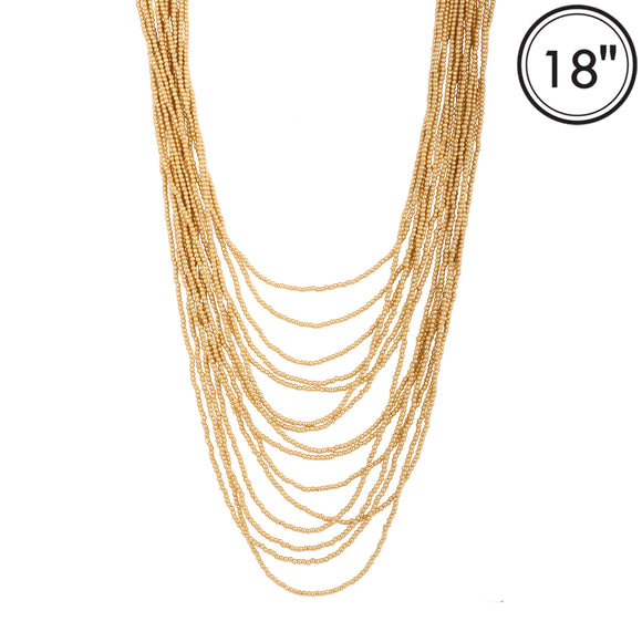 18K GOLD DIPPED GOLD BALL LAYERED NECKLACE ( 2168 GD )