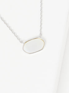 WHITE GOLD DIPPED MOTHER OF PEARL PENDANT ( 2209 R )