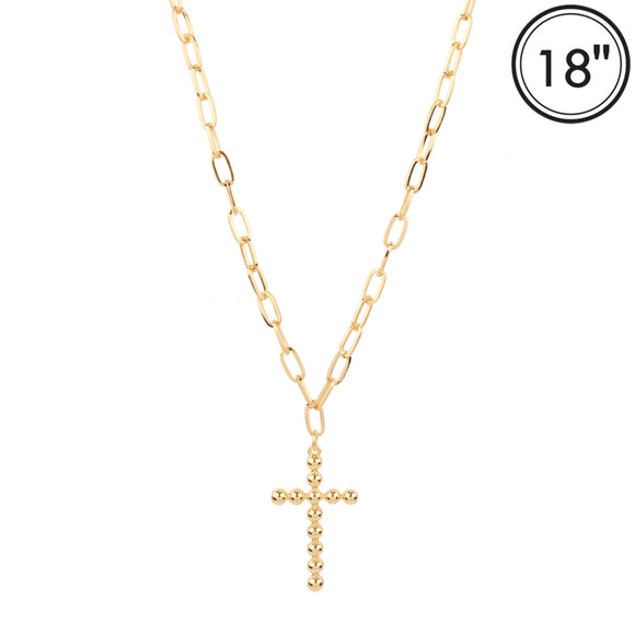 14K GOLD DIPPED CROSS NECKLACE ( 2232 GD )
