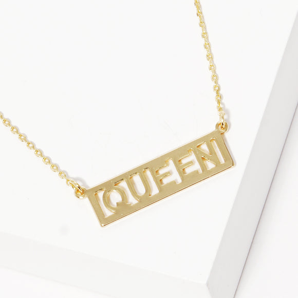 GOLD DIPPED NECKLACE QUEEN BAR ( 2688 G )
