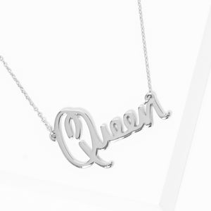WHITE GOLD DIPPED QUEEN PENDANT NECKLACE ( 2689 R )