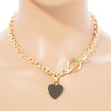 GOLD DIPPED HEART NECKLACE ( 2857 G )