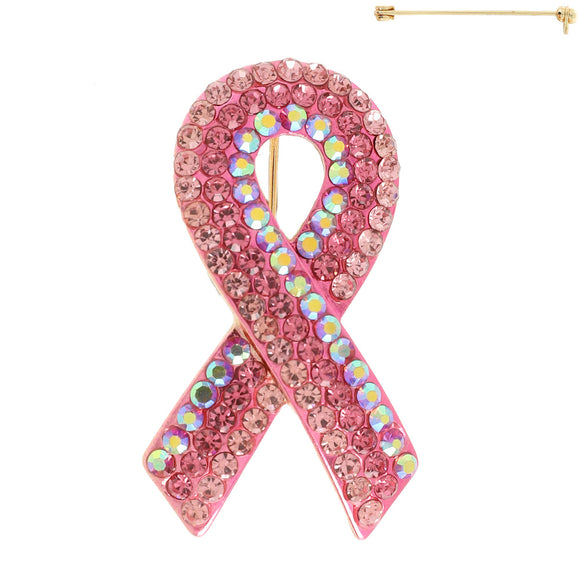 PINK RIBBON BROOCH ( 12379 GPK )