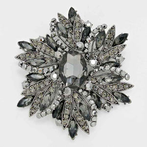 BLACK HEMATITE BROOCH BLACK STONES ( 3081 BJT )