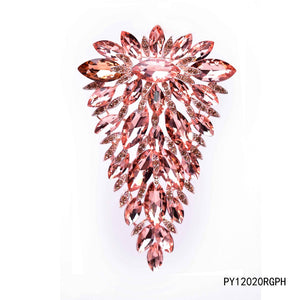 ROSE GOLD BROOCH PEACH STONES ( 12020 RGPCH )