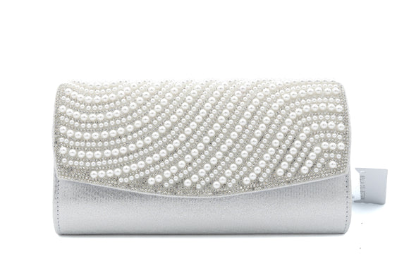 PEARL RHINESTONE PURSE ( 5006 SILVER )