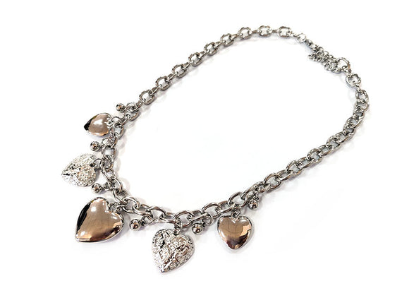 SILVER HEART CHARM NECKLACE ( 16461 RH )
