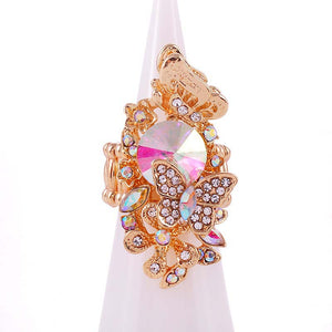 CRYSTAL BUTTERFLY STRETCH RING ( 1253 GAB )