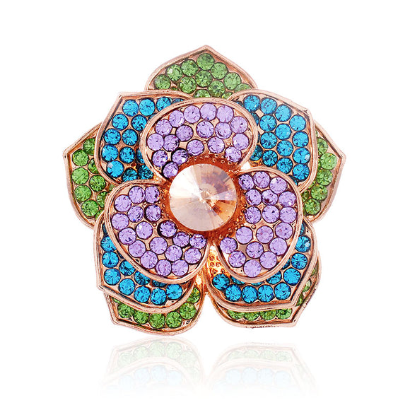 LIGHT MULTICOLOR CRYSTAL FLOWER STRETCH RING ( 1325 LM )