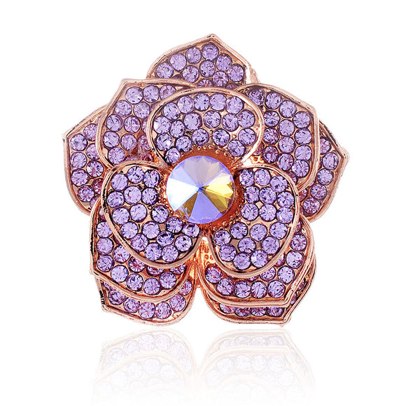 LAVENDER CRYSTAL FLOWER STRETCH RING ( 1325 LV )